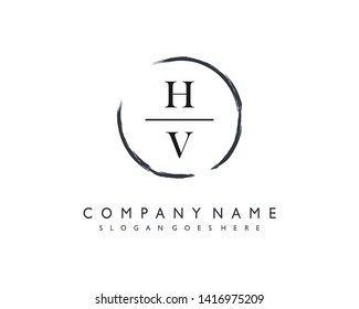initials letter HV handwriting logo vector template