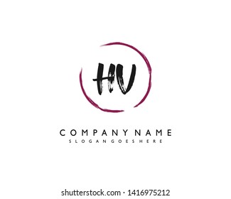 initials letter HV handwriting logo vector template