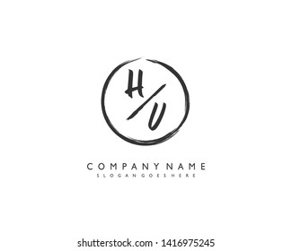 initials letter HV handwriting logo vector template