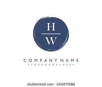 initials letter HW handwriting logo vector template