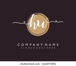 initials letter HW handwriting logo vector template
