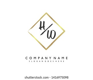 initials letter HW handwriting logo vector template