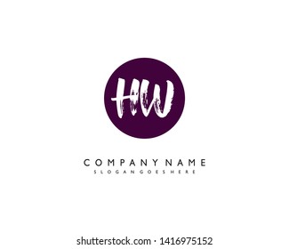 initials letter HW handwriting logo vector template