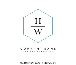 initials letter HW handwriting logo vector template