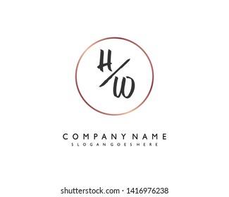 initials letter HW handwriting logo vector template