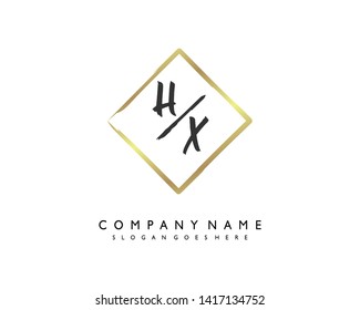 initials letter HX handwriting logo vector template
