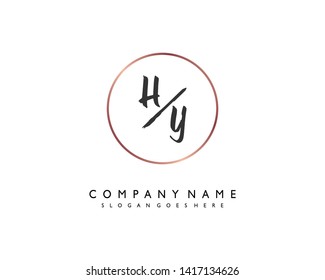 initials letter HY handwriting logo vector template