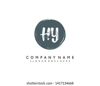 initials letter HY handwriting logo vector template