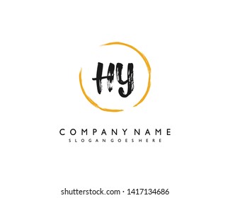 initials letter HY handwriting logo vector template