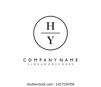 initials letter HY handwriting logo vector template