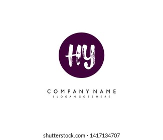 initials letter HY handwriting logo vector template