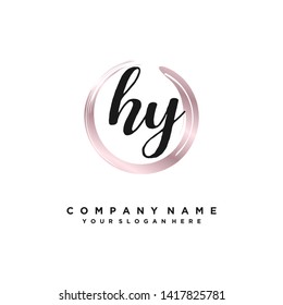 initials letter HY handwriting logo vector template