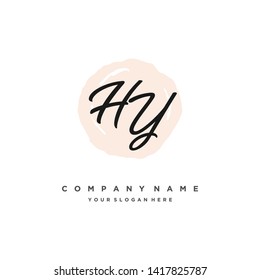 initials letter HY handwriting logo vector template