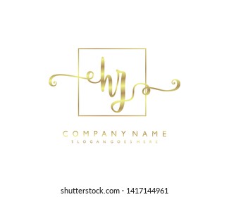 initials letter HZ handwriting logo vector template