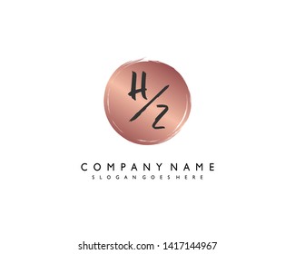 initials letter HZ handwriting logo vector template