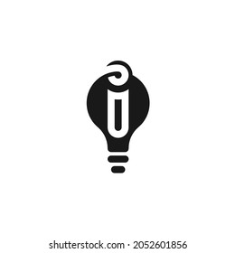  Initials Letter I, Light bulb Logo Design, Light Energy Vector Concept, Smart Symbols, Abstract Fancy Style.