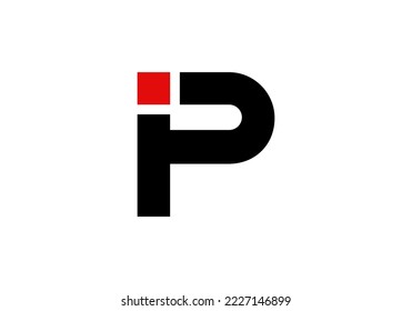 Initials Letter iP Logo design for company logo