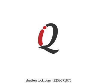 Initials Letter IQ Overlap Style Logo Concept. Modern Alphabet Font Vector Illustration.