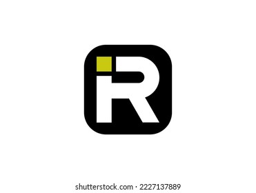 Initials Letter iR Logo design for company logo