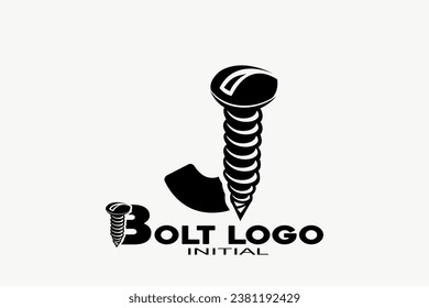  initials letter J with bolt creative geometric modern logo design.