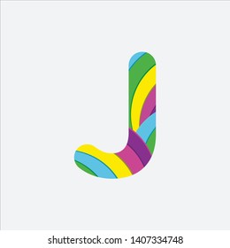 initials letter J with colorful - logo - vector - template - illustration.