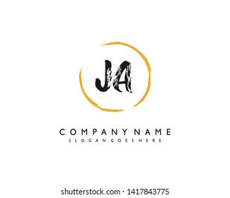 initials letter JA handwriting logo vector template