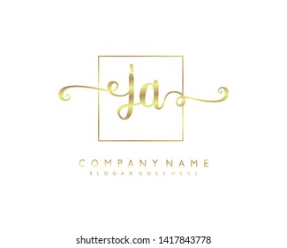 initials letter JA handwriting logo vector template