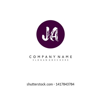 initials letter JA handwriting logo vector template