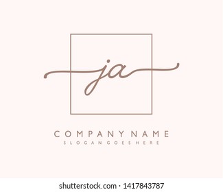 initials letter JA handwriting logo vector template