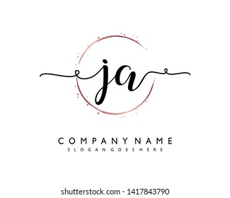 initials letter JA handwriting logo vector template