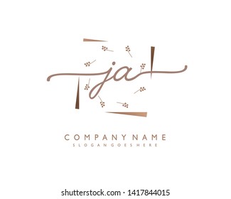 initials letter JA handwriting logo vector template