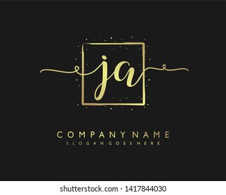 initials letter JA handwriting logo vector template