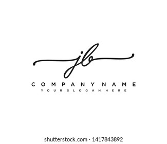 initials letter JB handwriting logo vector template