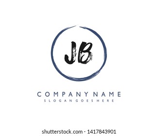 initials letter JB handwriting logo vector template