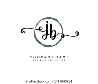initials letter JB handwriting logo vector template