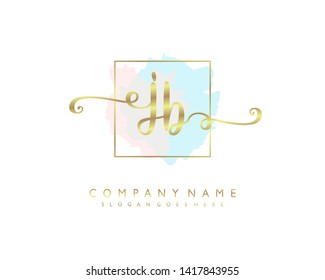 initials letter JB handwriting logo vector template