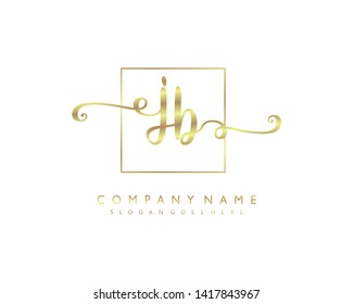 initials letter JB handwriting logo vector template