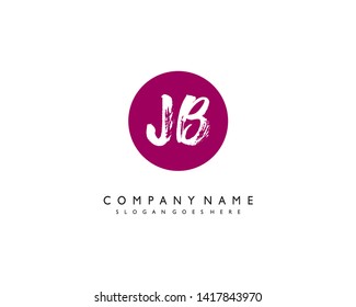 initials letter JB handwriting logo vector template