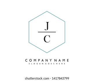 initials letter JC handwriting logo vector template