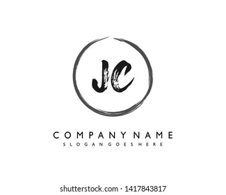 initials letter JC handwriting logo vector template
