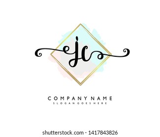 initials letter JC handwriting logo vector template