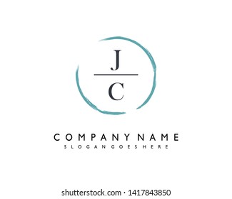 letra inicial Plantilla vectorial del logotipo de escritura a mano JC