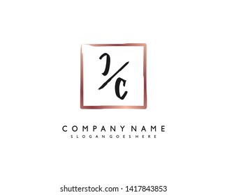 initials letter JC handwriting logo vector template