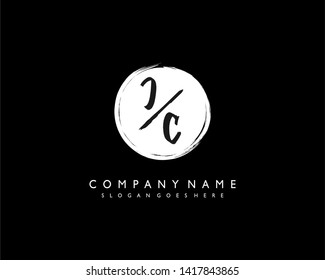 initials letter JC handwriting logo vector template