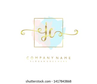 initials letter JC handwriting logo vector template