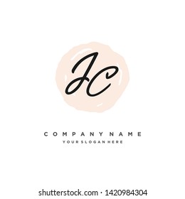 initials letter JC handwriting logo vector template