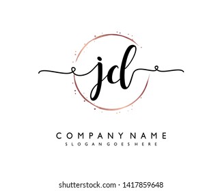 initials letter JD handwriting logo vector template