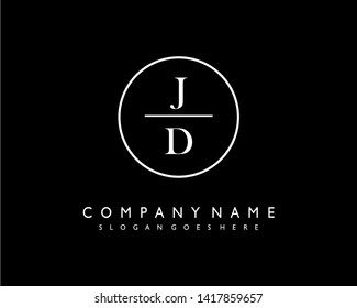 initials letter JD handwriting logo vector template