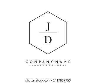 initials letter JD handwriting logo vector template
