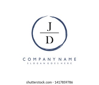 initials letter JD handwriting logo vector template